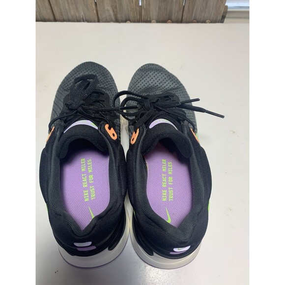 Nike React Miler 3 Anthracite Ghost Green 2022 Athletic Shoe Men's Size 7.5 - Picture 9 of 10
